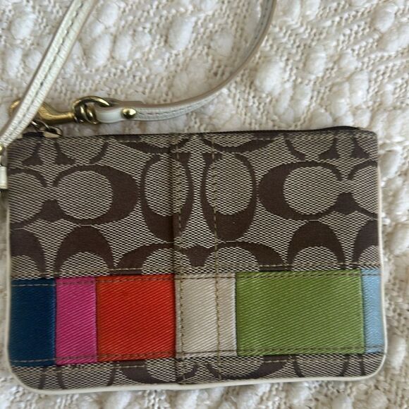 Coach Signature Canvas Wristlet Wallet - Picture 1 of 7